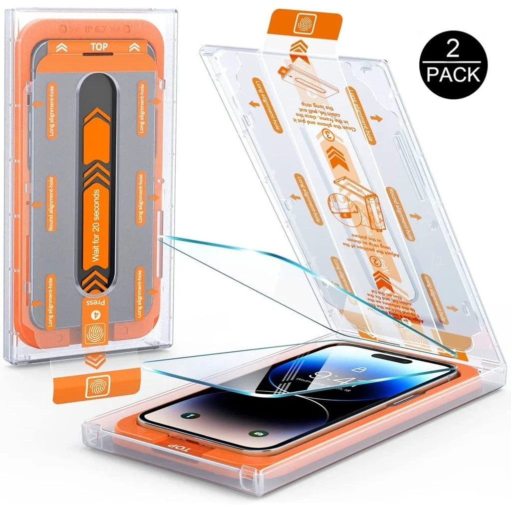 Screen Protector Tempered Glass 9H Dust-Free Installation 2-Pack