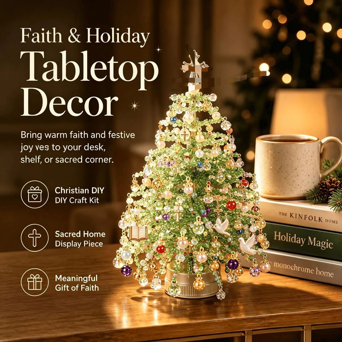 Seasonal Tree Craft Kit Beaded Tabletop Reusable