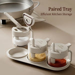 Seasoning Jar Glass Built-In Scoop & Airtight Seal