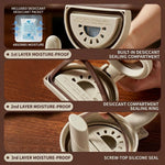 Seasoning Jar Glass Built-In Scoop & Airtight Seal