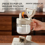 Seasoning Jar Glass Built-In Scoop & Airtight Seal