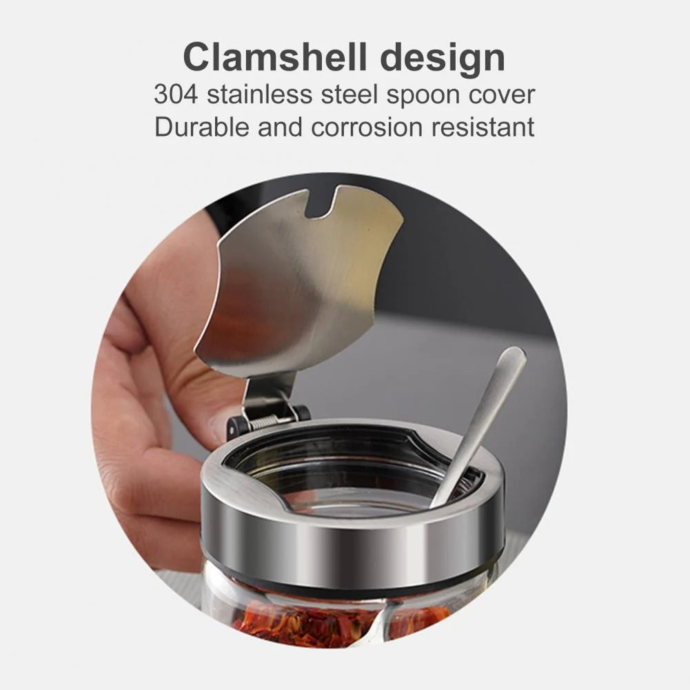 Seasoning Jar High-Borosilicate Glass Moisture-Proof Dishwasher-Safe