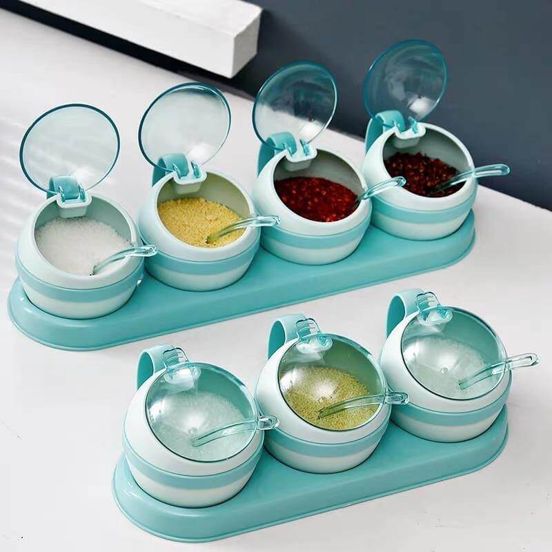 Seasoning Jar Set With Rack Sealed Set of 4