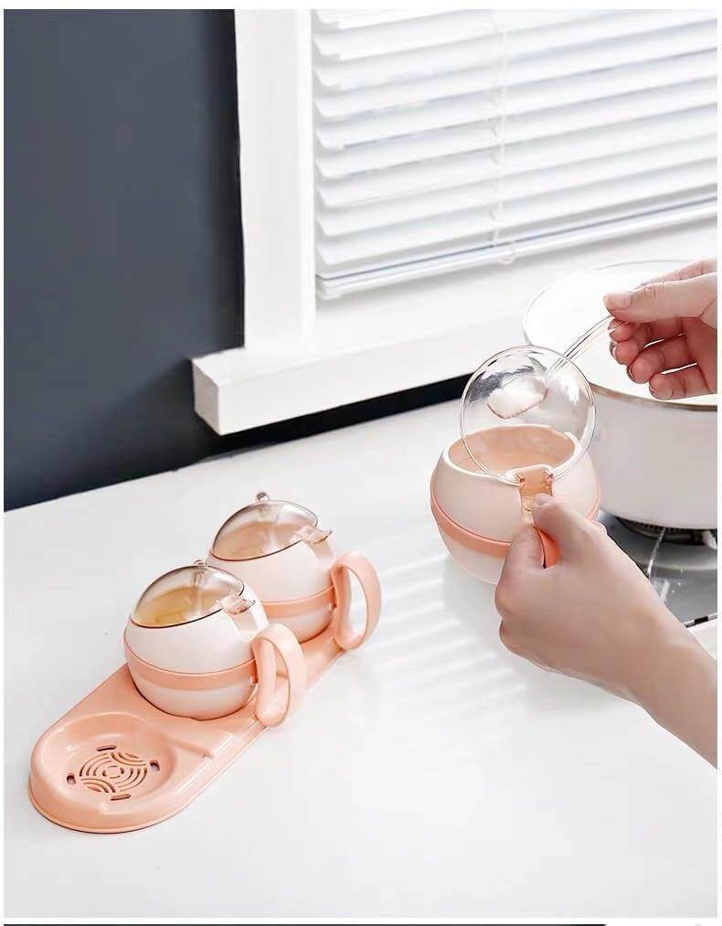 Seasoning Jar Set With Rack Sealed Set of 4