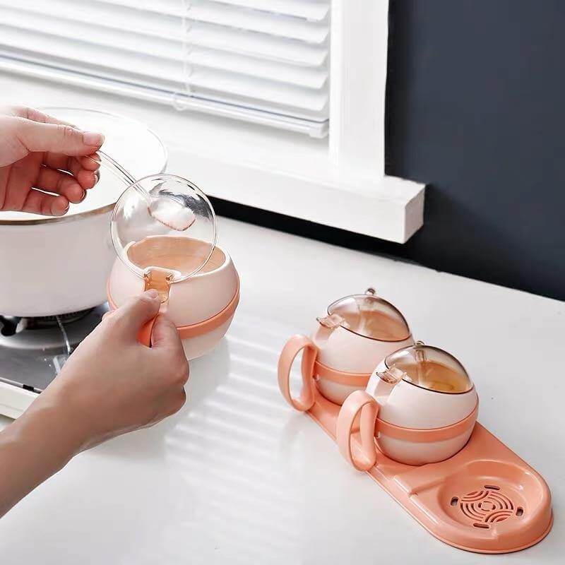 Seasoning Jar Set With Rack Sealed Set of 4