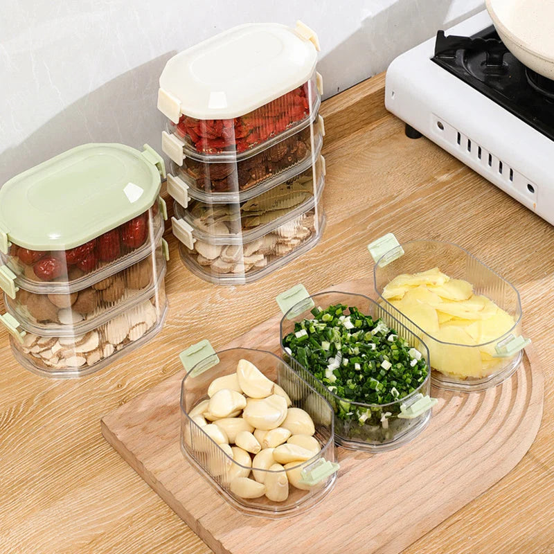 Seasoning Storage Box Vacuum-Pump Seal Stackable BPA-Free
