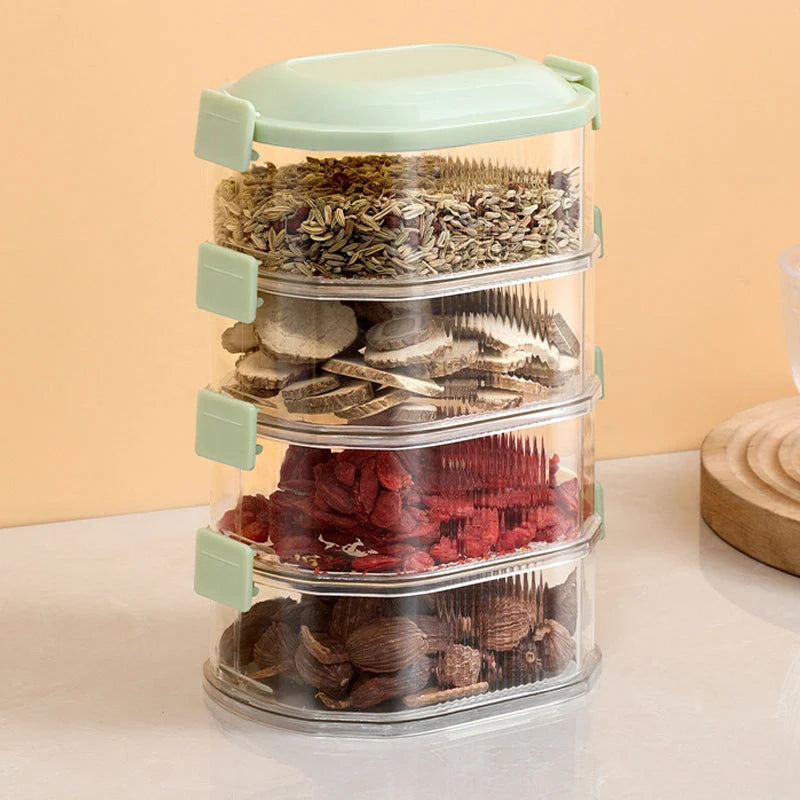 Seasoning Storage Box Vacuum-Pump Seal Stackable BPA-Free