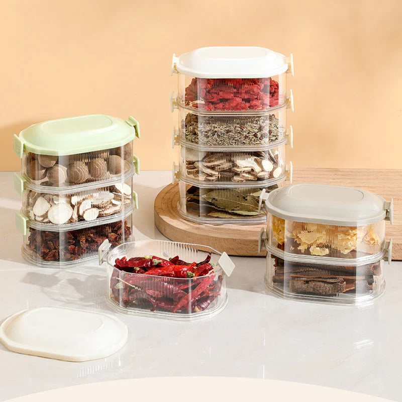 Seasoning Storage Box Vacuum-Pump Seal Stackable BPA-Free