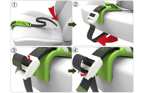 Seat Belt Adjuster Diverts Belly Pressure Non-Slip Base