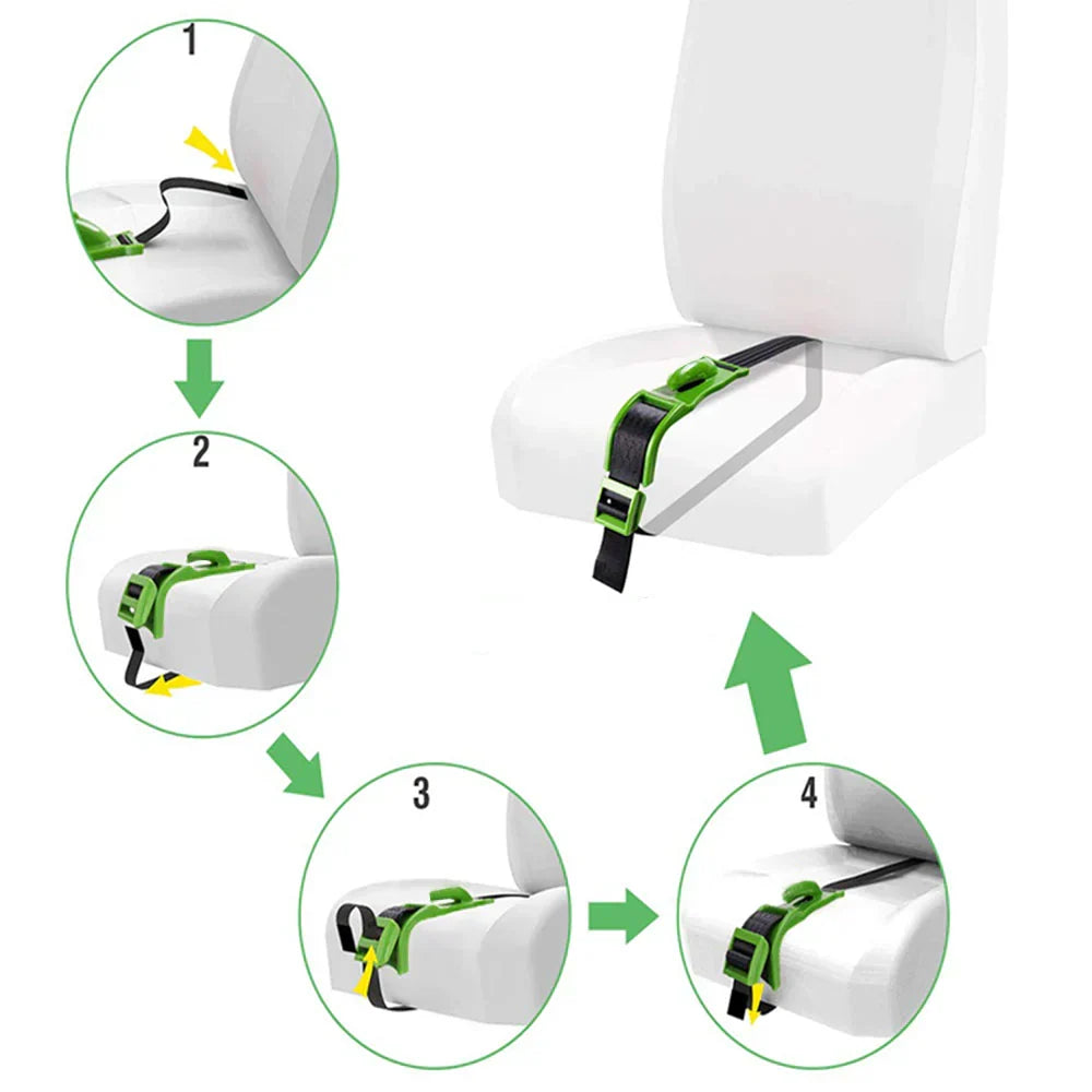 Seat Belt Adjuster Diverts Belly Pressure Non-Slip Base
