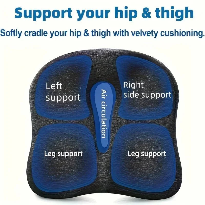 Seat Cushion 3-Zone Memory Foam Lumbar Support
