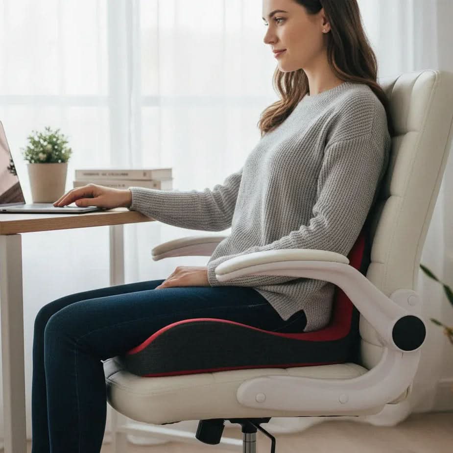 Seat Cushion L-Shaped Memory Foam With Washable Cover