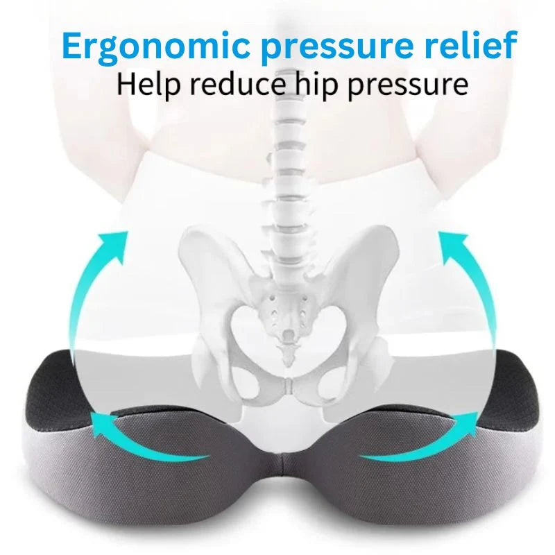 Seat Cushion U-Shaped Memory Foam Non-Slip & Adjustable Strap