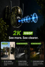 Security Camera Solar-Powered 2K PTZ Color Night Vision