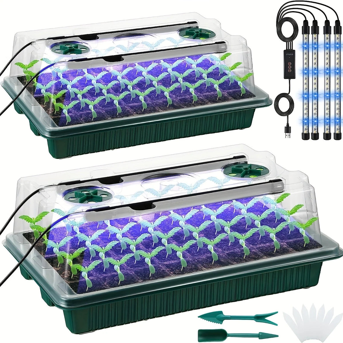 Seed Starter Kit Full-Spectrum LED Smart Timer 80 Cells