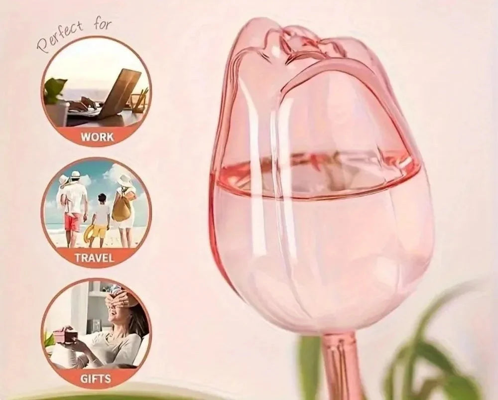 Self-Watering Plant Globe Tulip-Shaped Glass Slow-Release