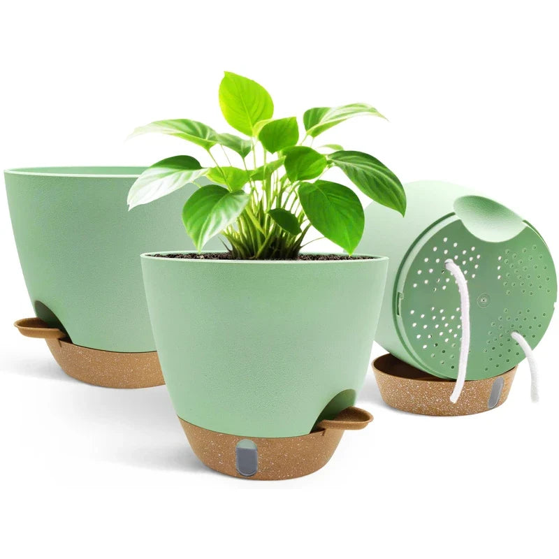 Self-Watering Planter Set of 3 with Water Level Indicator