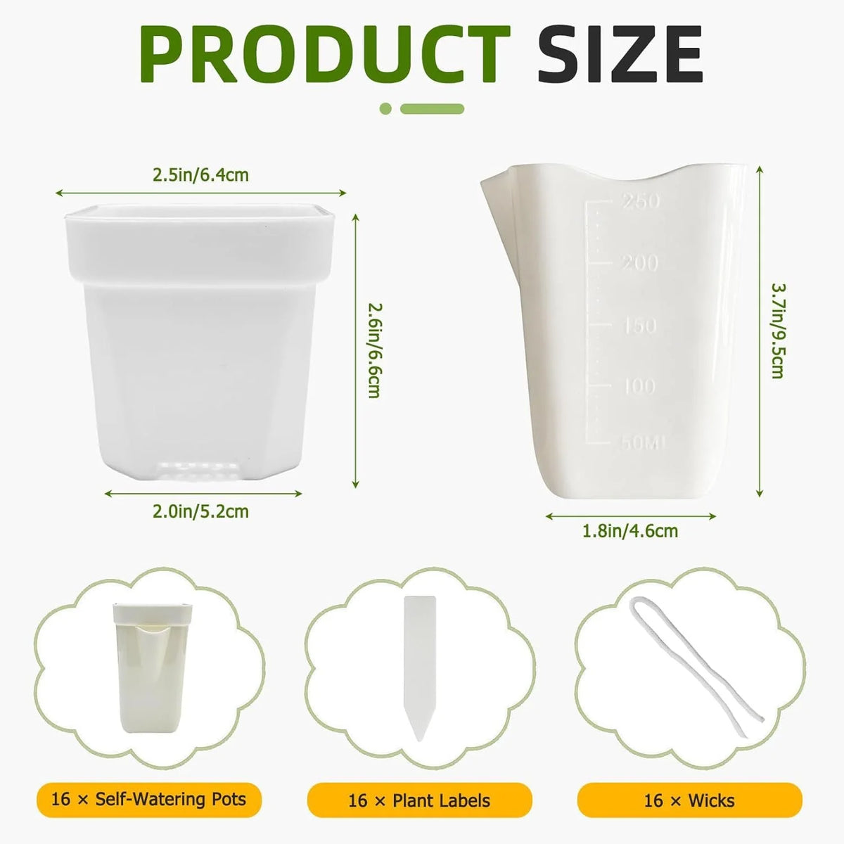 Self-Watering Planter Transparent Reservoir Weather-Resistant Plastic