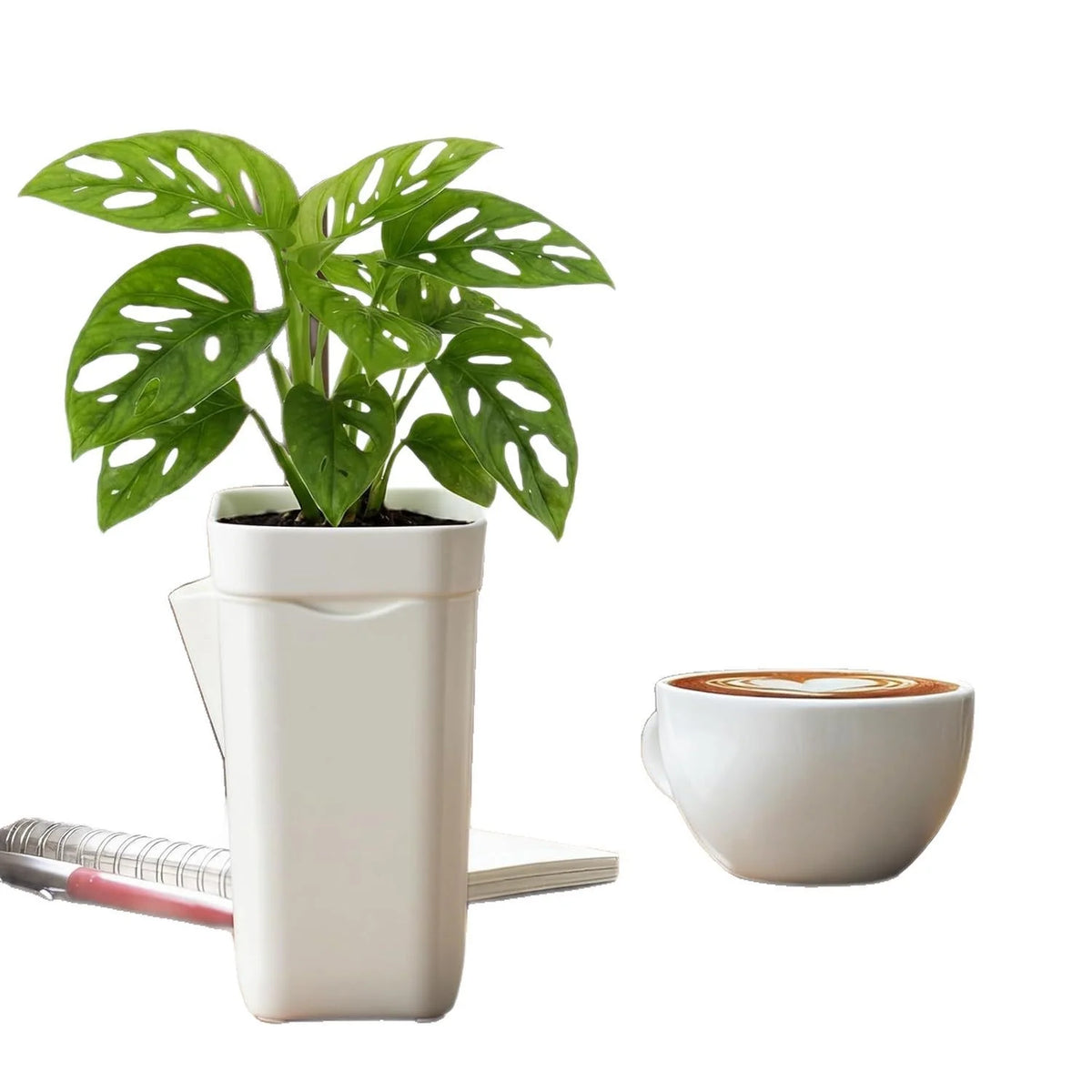 Self-Watering Planter Transparent Reservoir Weather-Resistant Plastic