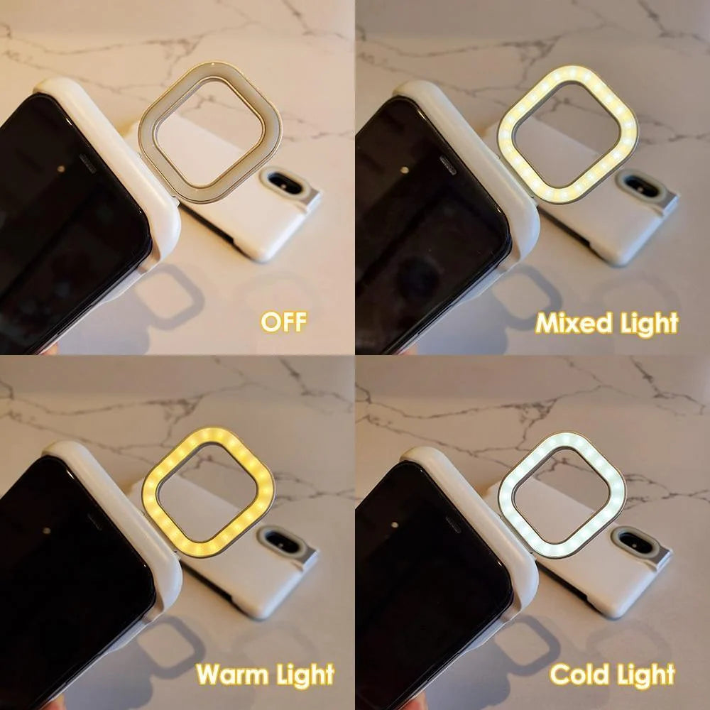 Selfie Light Phone Case 3 Brightness Modes Shock-Absorbing Protection
