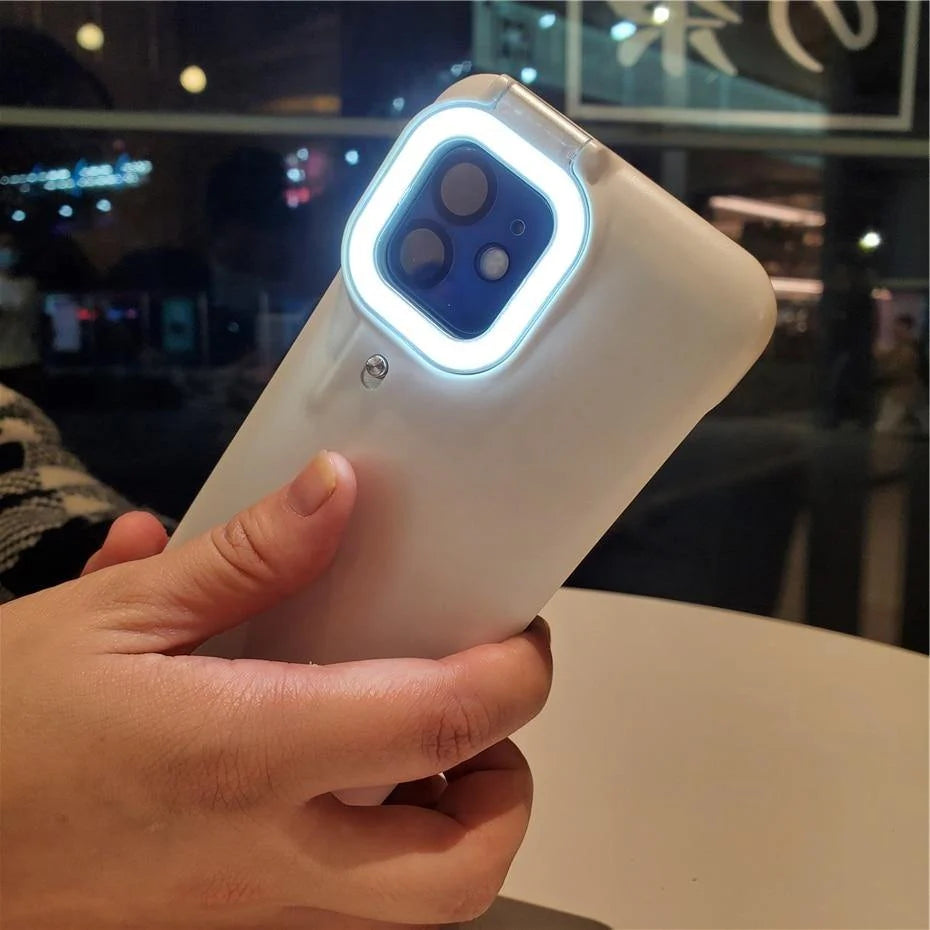 Selfie Light Phone Case 3 Brightness Modes Shock-Absorbing Protection