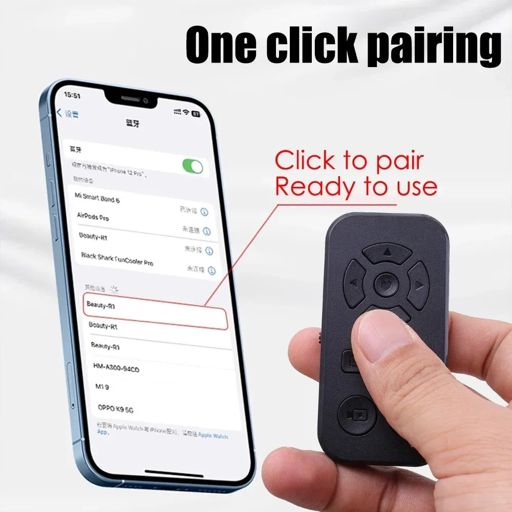 Selfie Remote Bluetooth Camera Shutter & Media Scroller
