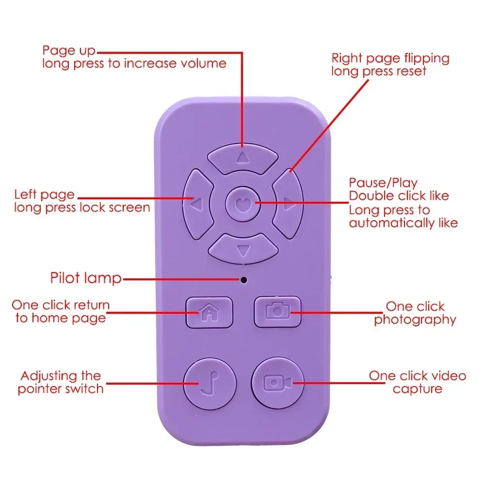Selfie Remote Bluetooth Camera Shutter & Media Scroller