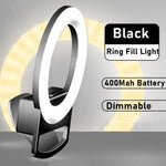 Selfie Ring Light Clip-On 3 Light Colors USB Rechargeable