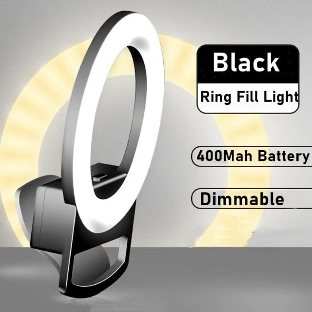 Selfie Ring Light Clip-On 3 Light Colors USB Rechargeable