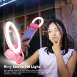 Selfie Ring Light Clip-On 3 Light Colors USB Rechargeable