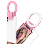 Selfie Ring Light Clip-On 3 Light Colors USB Rechargeable