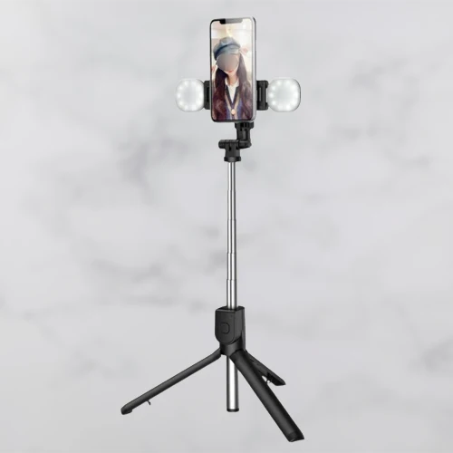 Selfie Stick Tripod Foldable 3-In-1 With Dual LED Lights