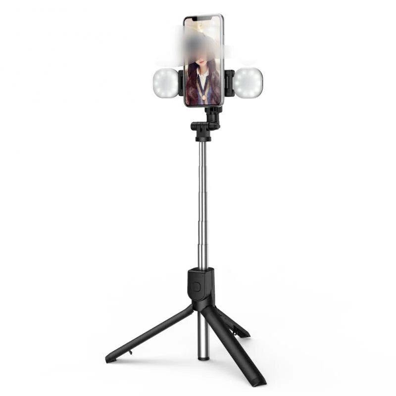 Selfie Stick Tripod Foldable 3-In-1 With Dual LED Lights