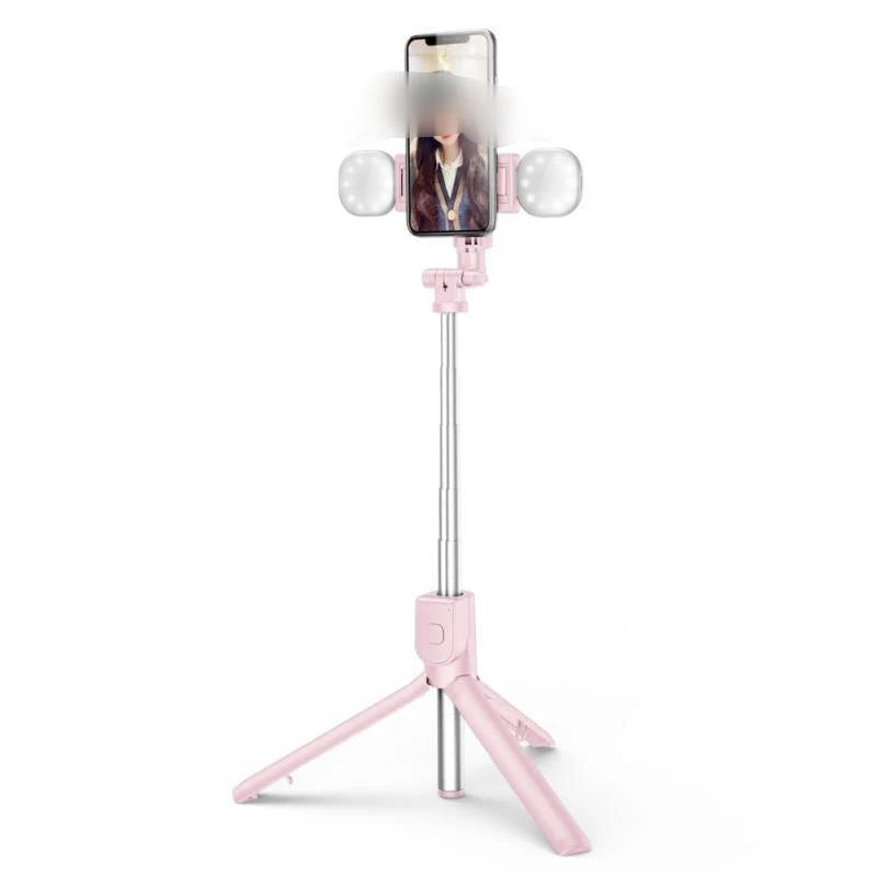 Selfie Stick Tripod Foldable 3-In-1 With Dual LED Lights