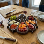 Serving Board Octopus-Shaped Wood Divided Compartments
