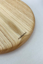 Serving Board Round Carved Chestnut Wood