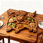 Serving Board Solid Wood Rustic Cow Design