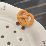 Serving Plate Glazed Ceramic Hand-Painted Ventilated Base