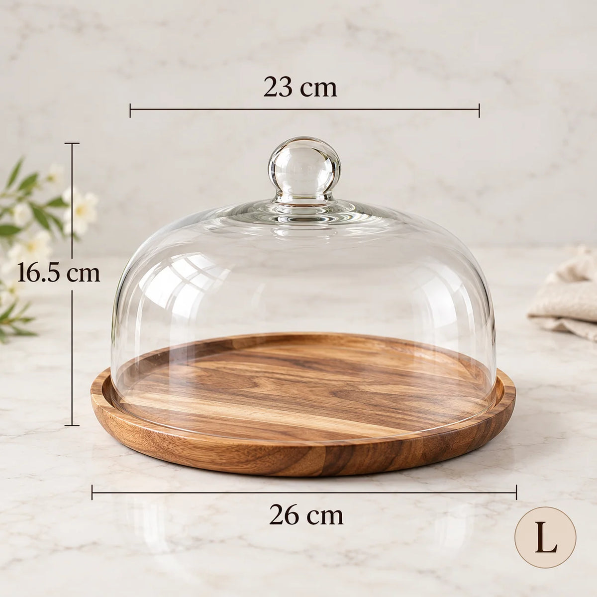 Serving Plate Natural Wood With Optional Cover
