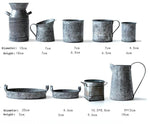 Serving Set Galvanized Zinc European Style For Storage & Decor