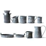 Serving Set Galvanized Zinc European Style For Storage & Decor