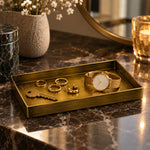 Serving Tray Gold-Tone Metal Decorative Tabletop Organizer