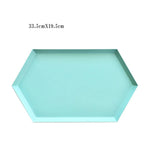 Serving Tray Metal Geometric Design Sturdy Construction