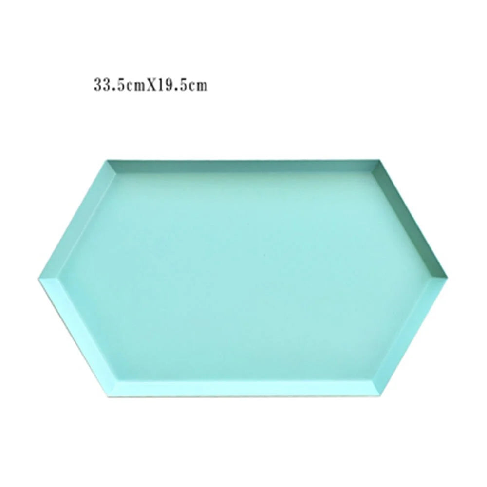 Serving Tray Metal Geometric Design Sturdy Construction