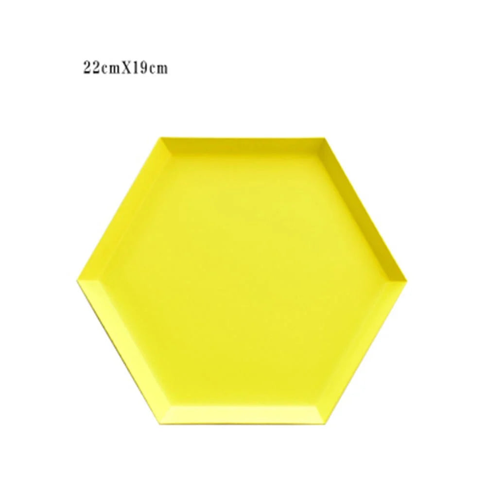 Serving Tray Metal Geometric Design Sturdy Construction