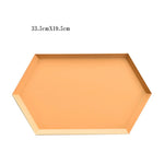 Serving Tray Metal Geometric Design Sturdy Construction