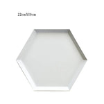 Serving Tray Metal Geometric Design Sturdy Construction