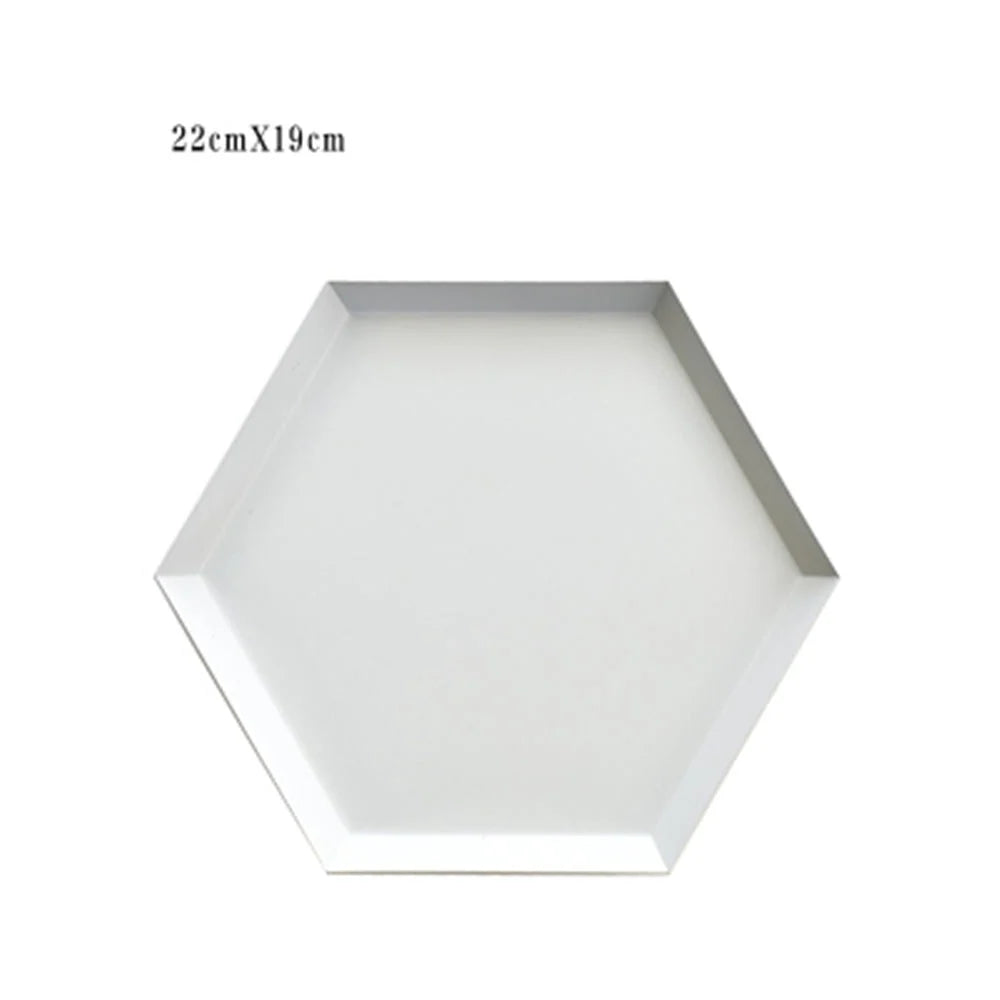 Serving Tray Metal Geometric Design Sturdy Construction