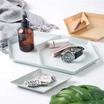 Serving Tray Metal Geometric Design Sturdy Construction