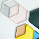 Serving Tray Metal Geometric Design Sturdy Construction